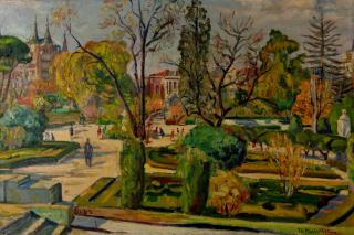 Garden of Madrid — Oil painting, Canvas, 60.00×90.00cm — Theodoros Markellos